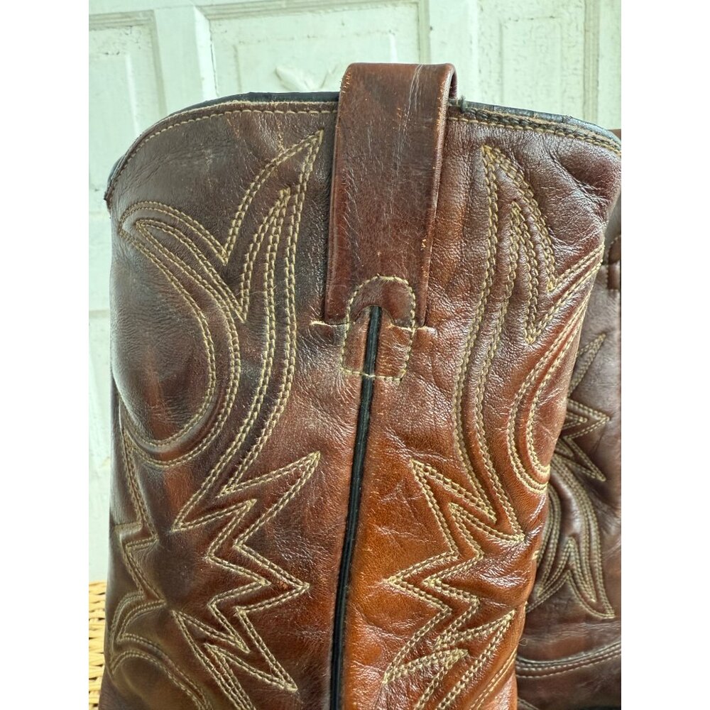 Vintage 80's Texas Brand Mens Western Boot Size 10D Leather - Picture 11 of 16